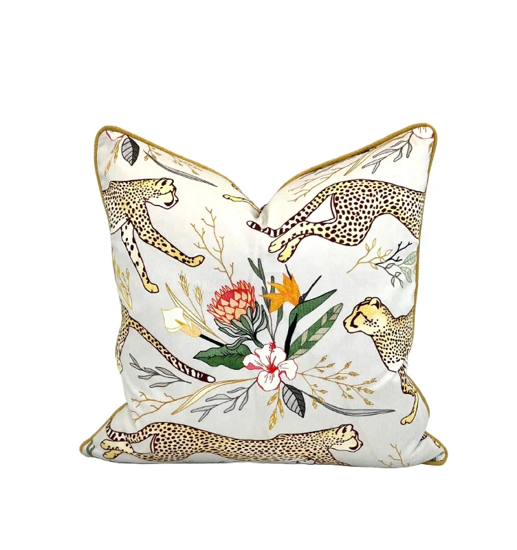 Square Pillows for Modern Home DecorDecorative Pillow Cover in Cheetah Boundless Safari Print