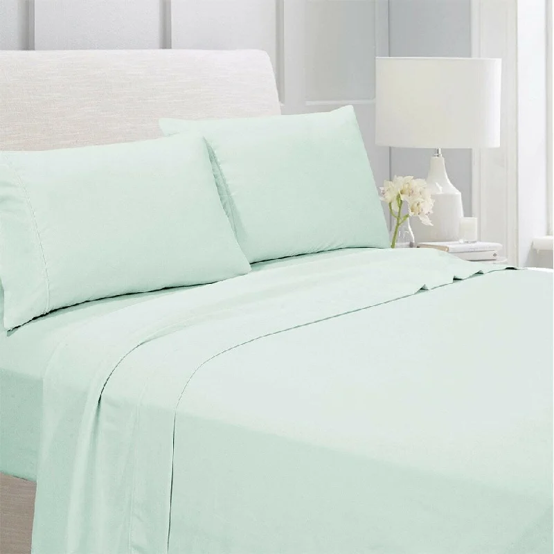 Thermal - Regulating Bamboo Sheets for All - Season ComfortEgyptian Comfort 1800 Count 4 Piece Bed Sheet Set Full Mint
