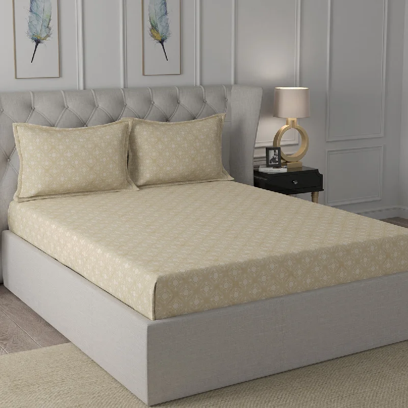 Thermal - Regulating Bamboo Sheets for All - Season ComfortArdour Esme Printed Bed Sheet With Pillow Case