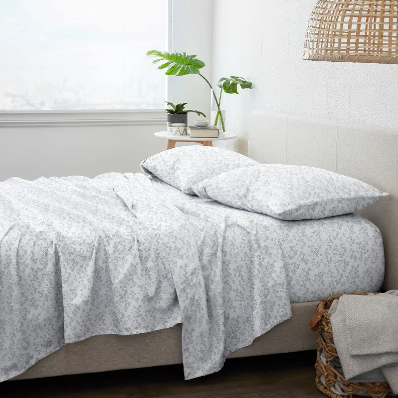 Thermal - Regulating Bamboo Sheets for All - Season ComfortBecky Cameron Chantilly Lace Style Pattern 4 Piece Bed Sheets Set Thermal - Regulating Bamboo Sheets for All - Season ComfortBecky Cameron Chantilly Lace Style Pattern 4 Piece Bed Sheets Set