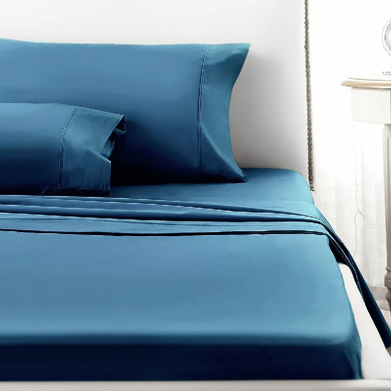 King - Size Sheet Sets with a Decorative Pillow Set4 Piece Deep Pocket 1800 Count Luxury Sheet Set Twin Blue