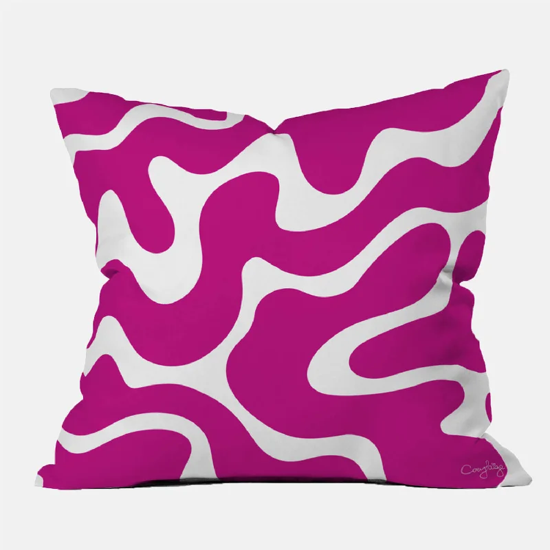Round Pillows for Boho-Style InteriorsAbstract Pink Throw Pillow by Corey Paige