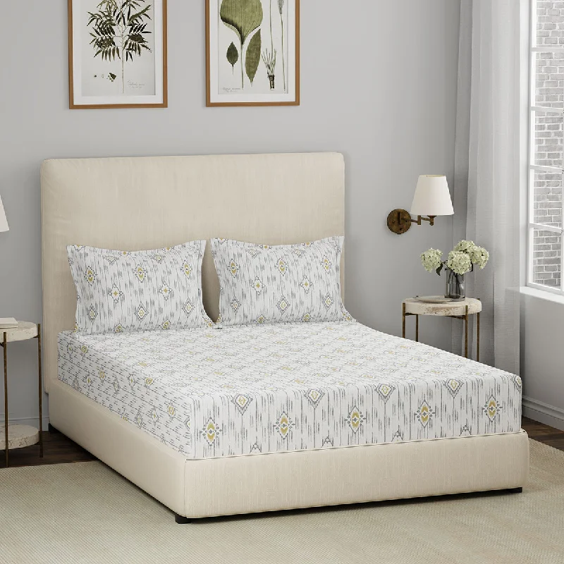 Linen - Cotton Blend Sheets for a Natural and Versatile OptionEclectic Garden Stefani 100%Cotton Printed Fitted Sheet With Pillow Case Linen - Cotton Blend Sheets for a Natural and Versatile OptionEclectic Garden Stefani 100%Cotton Printed Fitted Sheet With Pillow Case