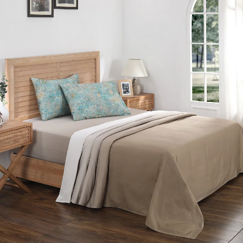 Anti - Pill Microfiber Sheets for a Smooth AppearanceIndie-Geo Digital Printed Mystique Gold 100% Cotton Bed Sheet