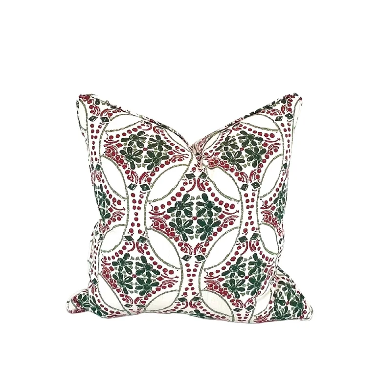 Lumbar Support Pillows for Car SeatsDecorative Pillow Cover in Christmas Eve Linen Berry