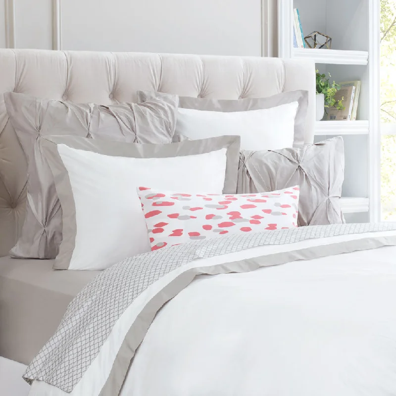 Anti - Pill Microfiber Sheets for a Smooth AppearanceThe Linden Dove Grey Border