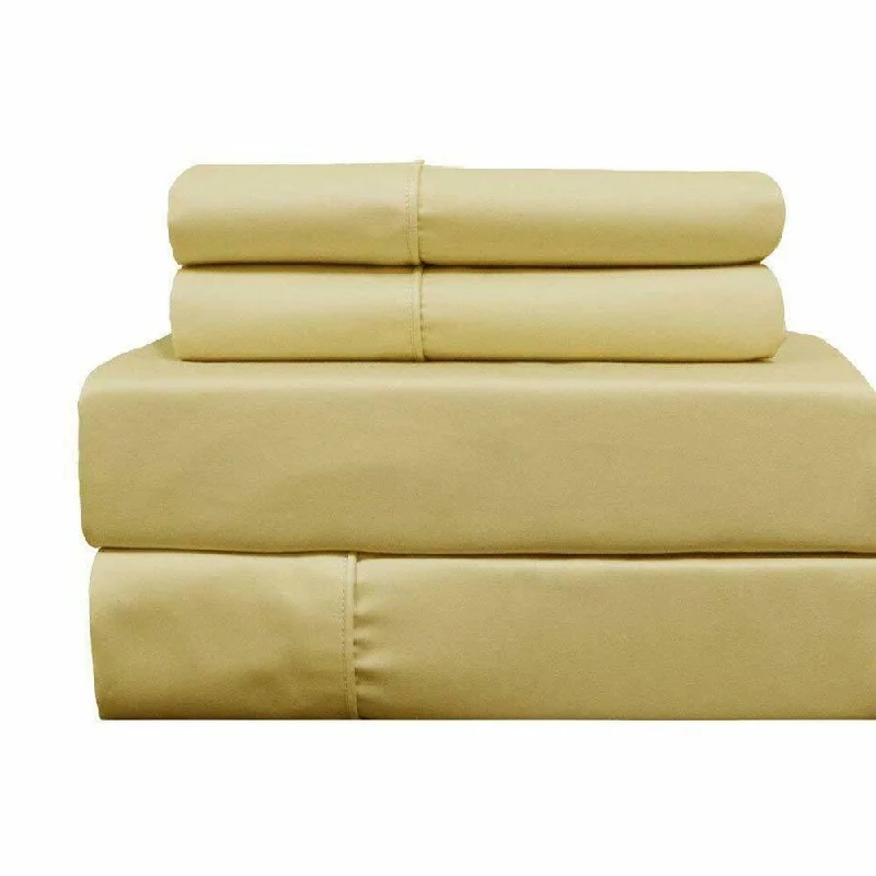 Polyester - Cotton Blend Sheets for Durability and Comfort400 Thread Count Linens 4-Piece Set 100% Cotton Twin Bed Sheet Gold
