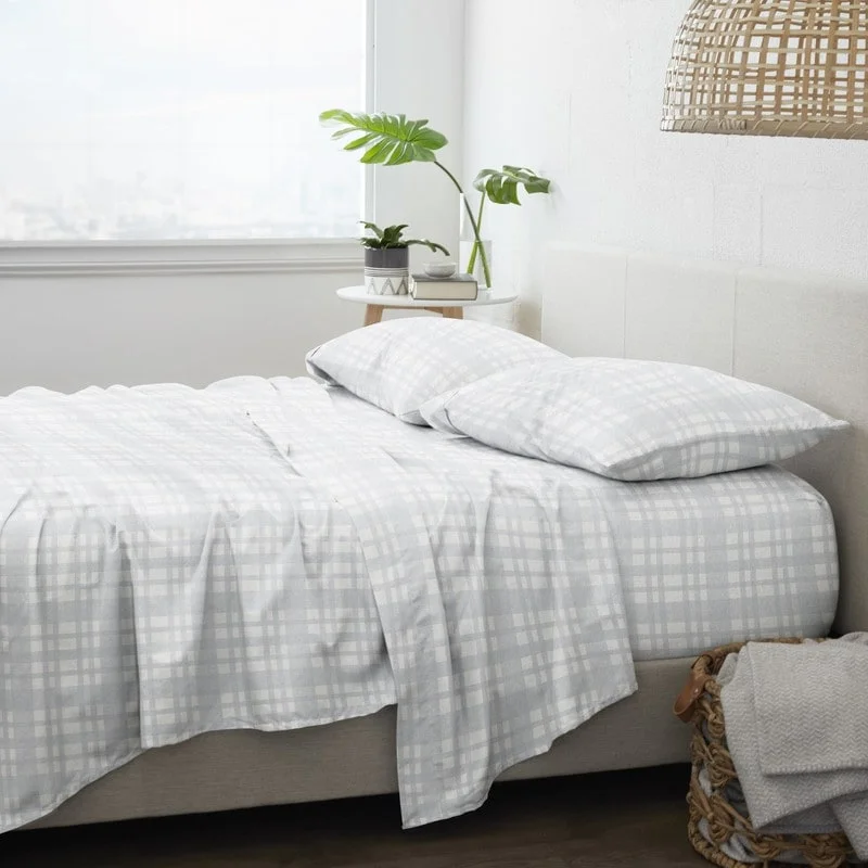 Flat Sheets with a High - Quality Finish for a Luxurious LookBecky Cameron Premium Woven 4 Piece Flannel Bed Sheet Set