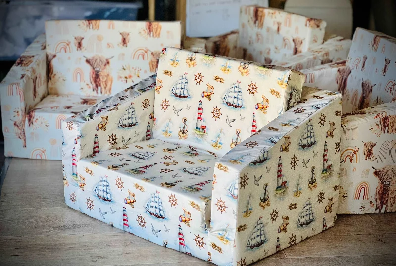 Down Alternative Pillows for Ethical ChoicesKids Fold-Out Sofa SAIL AWAY