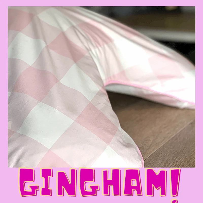 Bolster Pillows for Sofa DecorationPink Gingham - Boomerang Pillow Case