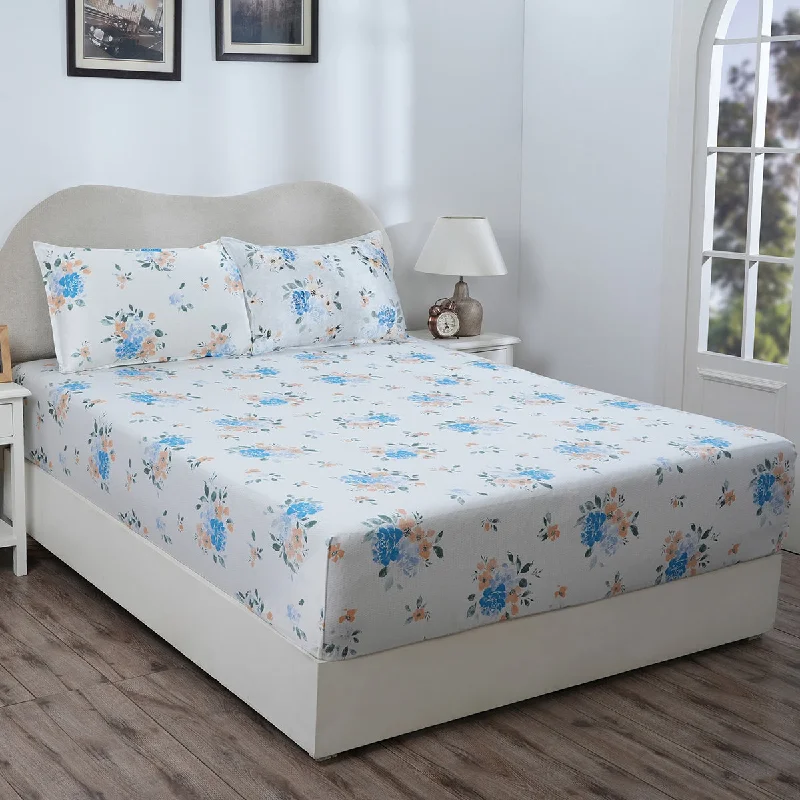 Twin - Size Sheet Sets with a Pillow ProtectorHermosa Eclectic Garden Gabriella 100%Cotton Printed Fitted Sheet With Pillow Case
