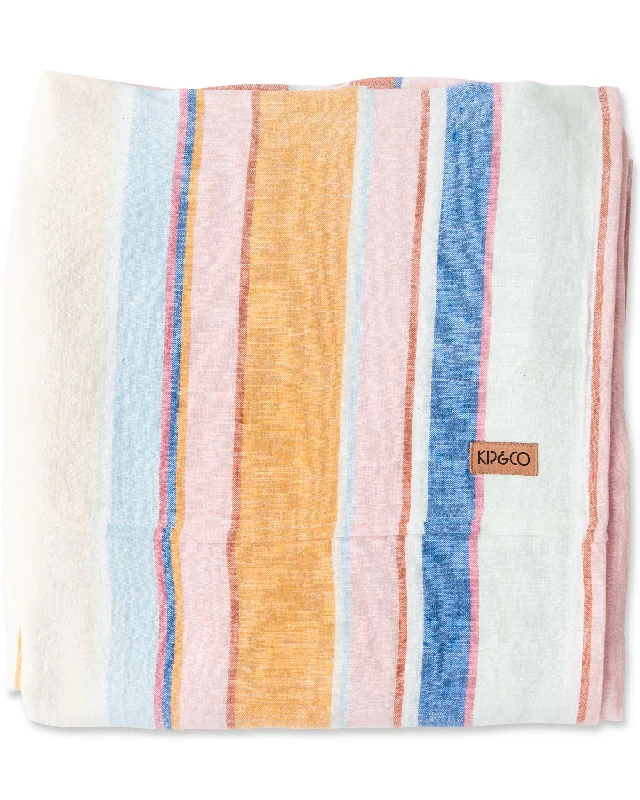 Quilted Cotton Sheets for a Warm and Inviting BedJaipur Stripe Linen Flat Sheet