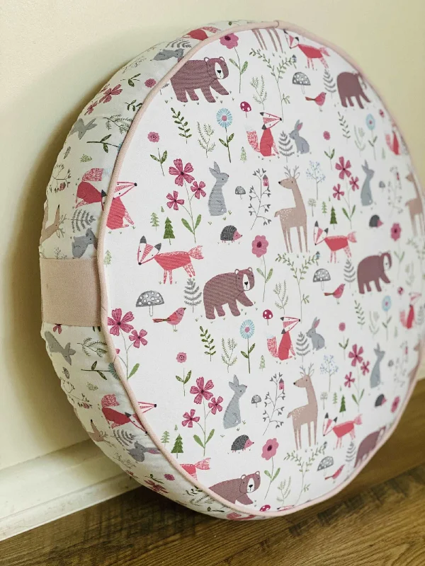 Round Pillows for Boho-Style InteriorsWoodlands - 50cm - Kids Floor Cushion