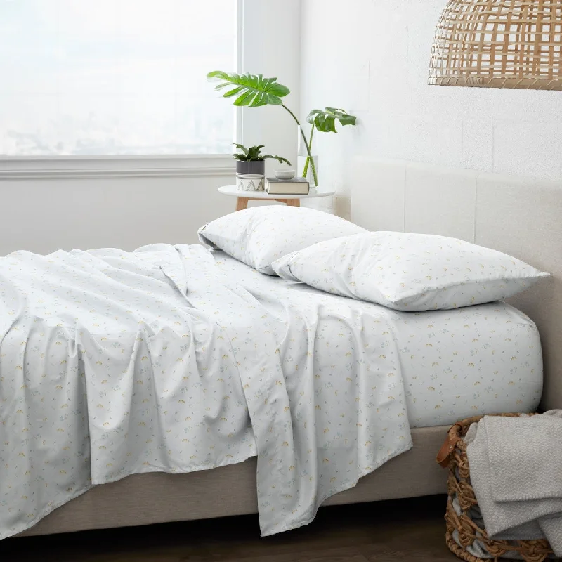 Jersey - Knit Sheets for a Comfortable and Casual BedBecky Cameron Bluebirds Pattern 4 Piece Bed Sheets Set