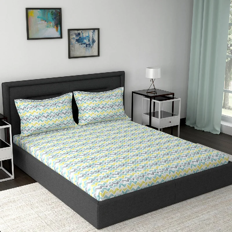 Hypoallergenic Silk Sheets for Sensitive SleepersModern Sanctuary Estella Printed 200 TC 100% Cotton Blue Bed Sheet