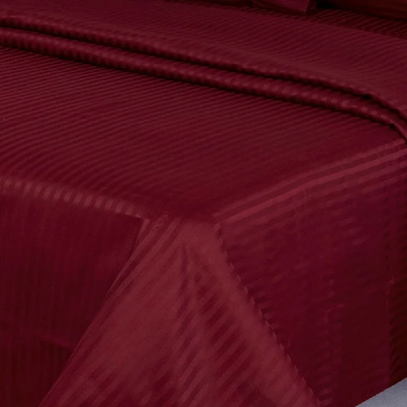 Wrinkle - Free Polyester Sheets for a Low - Maintenance Bed1800 Count Deluxe 4-Piece Stripe Deep Pocket Full Bed Sheet Burgundy Wrinkle - Free Polyester Sheets for a Low - Maintenance Bed1800 Count Deluxe 4-Piece Stripe Deep Pocket Full Bed Sheet Burgundy