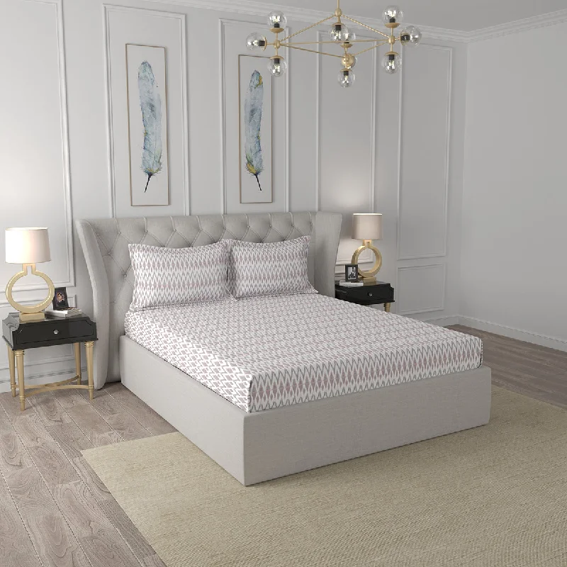 Moisture - Wicking Cotton Sheets for a Dry and Comfortable SleepTranquil Serenity Amanda 100%Cotton Printed Bed Sheet With Pillow Case, Pink Moisture - Wicking Cotton Sheets for a Dry and Comfortable SleepTranquil Serenity Amanda 100%Cotton Printed Bed Sheet With Pillow Case, Pink