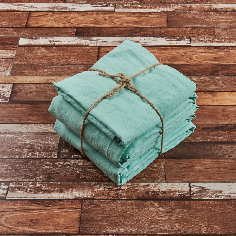 Linen - Cotton Blend Sheets for a Natural and Versatile Option100 % Linen Sheets Set Aqua Green