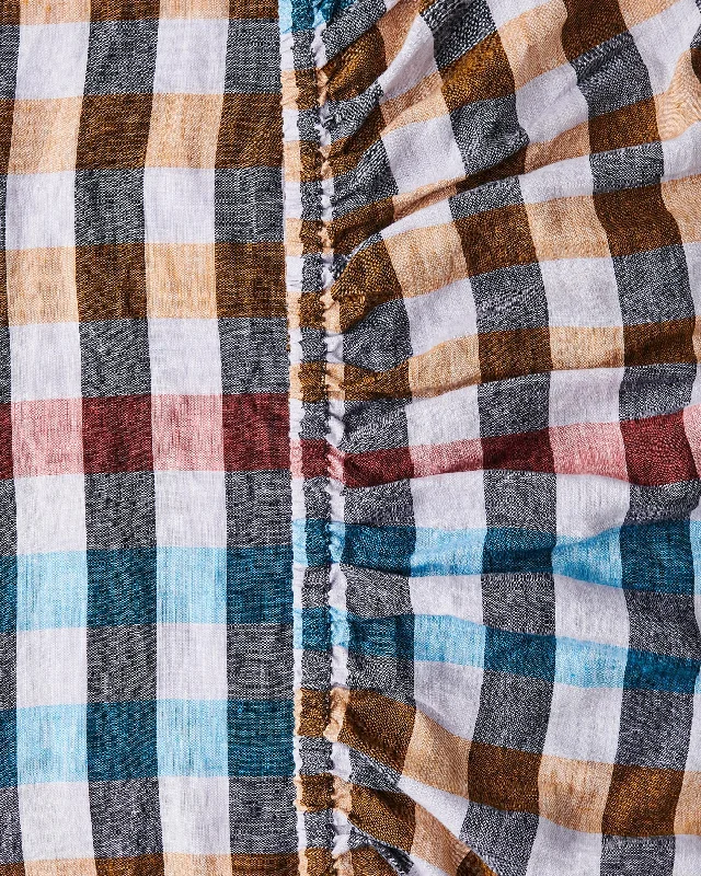 Moisture - Wicking Cotton Sheets for a Dry and Comfortable SleepTreasure Tartan Linen Fitted Sheet