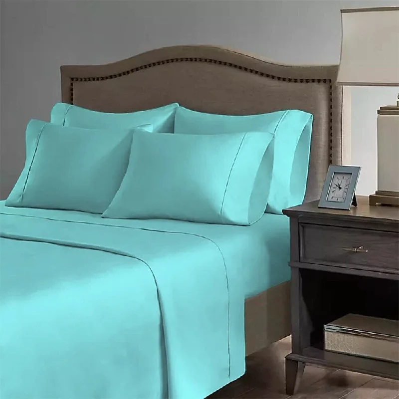 Jersey - Knit Sheets for a Comfortable and Casual Bed2200 Count 6 Pc Premium Bamboo Deep Pocket Twin Sheet Aqua