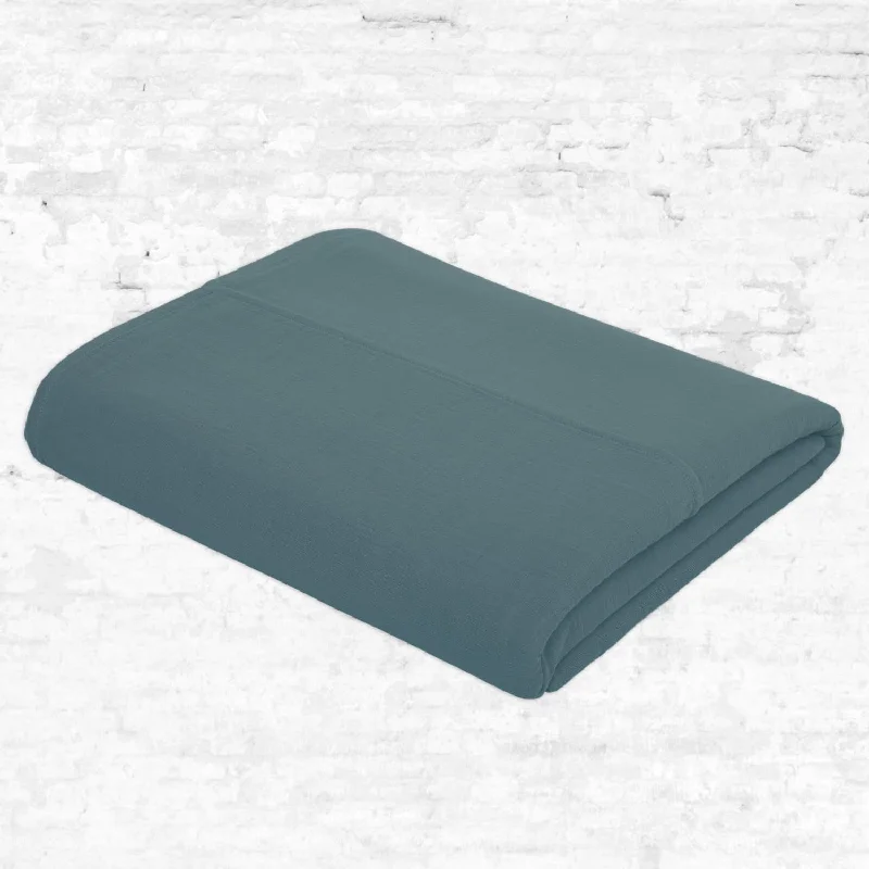 Quilted Cotton Sheets for a Warm and Inviting BedTop Flat Bed Sheet - DS Double Saloo - S032 Ice Blue