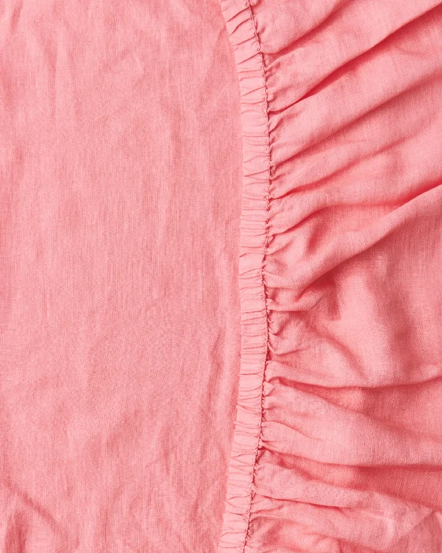 Twin - Size Sheet Sets with a Pillow ProtectorCantaloupe Linen Fitted Sheet