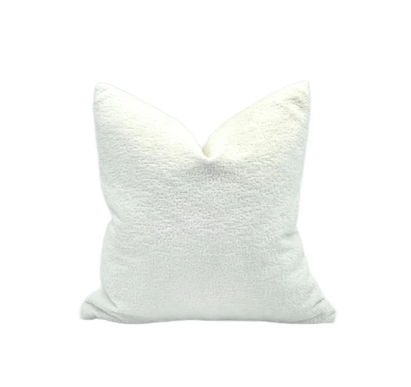 Feather Pillows for a Luxurious SleepDecorative Pillow Cover in Crypton Hesse Snow Chenille Fabric