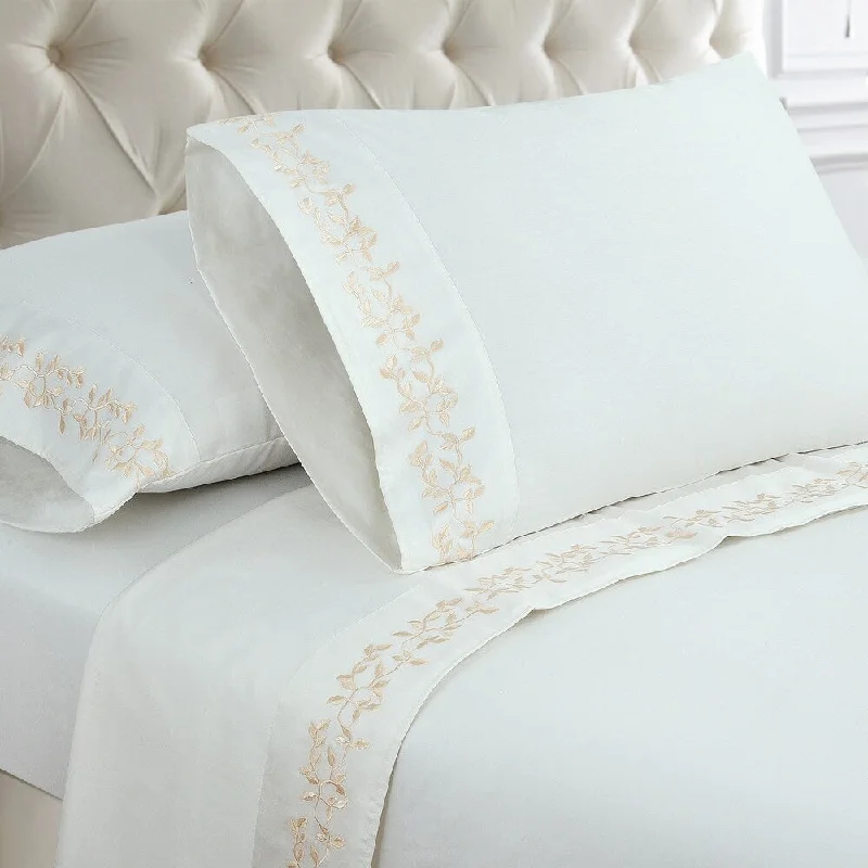King - Size Sheet Sets with a Decorative Pillow SetClimbing Vine 300 Thread Count Cotton Sateen Sheet Set