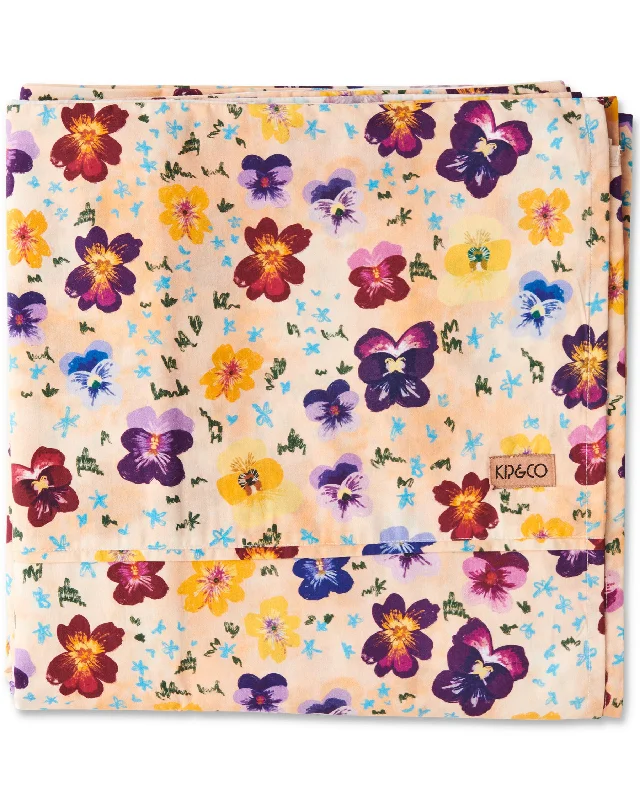 Quilted Cotton Sheets for a Warm and Inviting BedPansy Organic Cotton Flat Sheet