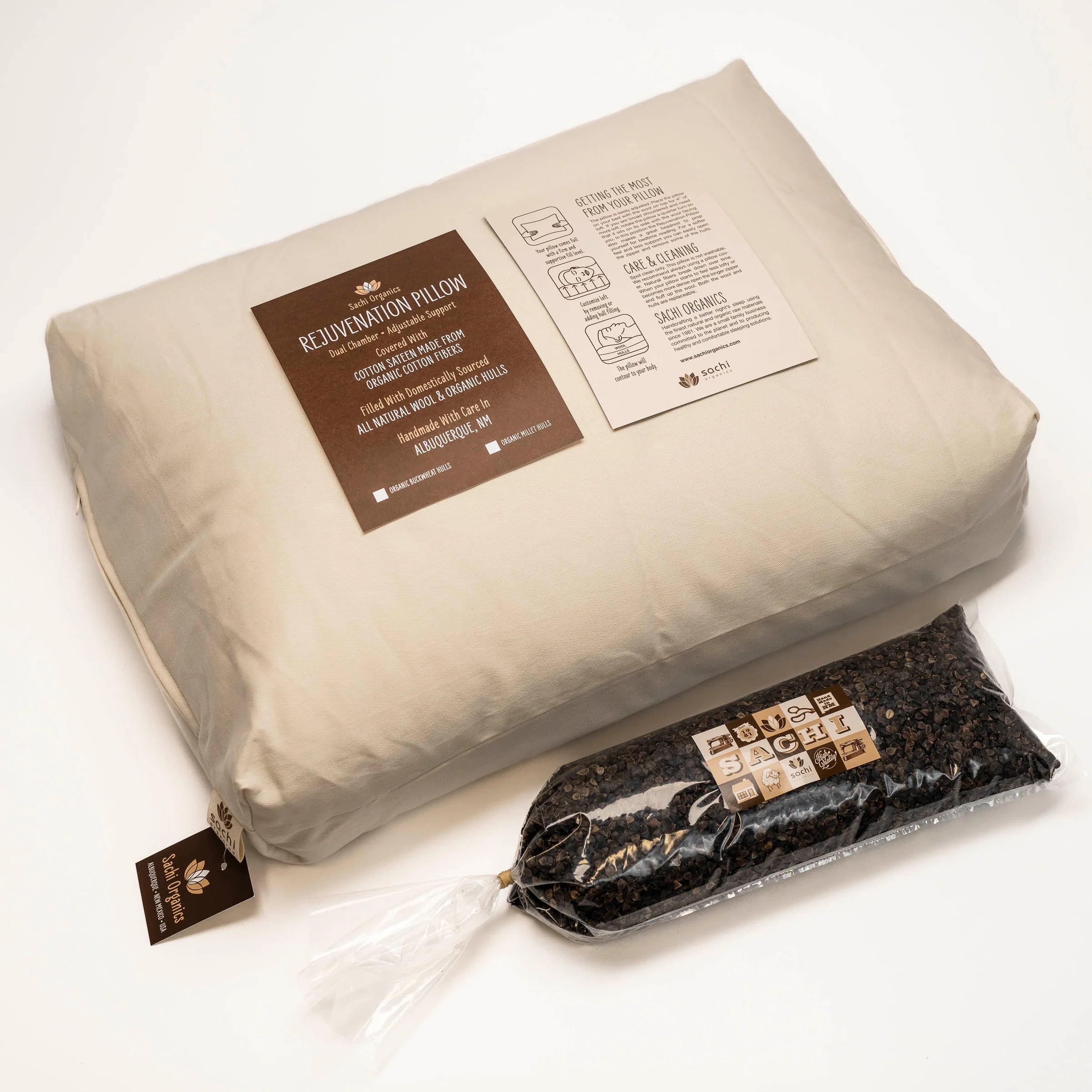 Adjustable Pillows for Customized ComfortBuckwheat & Wool Pillow Sachi Organics