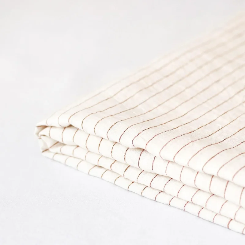 Thermal - Regulating Bamboo Sheets for All - Season ComfortTobacco Stripes Linen Sheets Set
