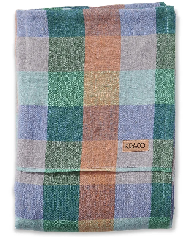 King - Size Sheet Sets with a Decorative Pillow SetSkyline Tartan Linen Flat Sheet