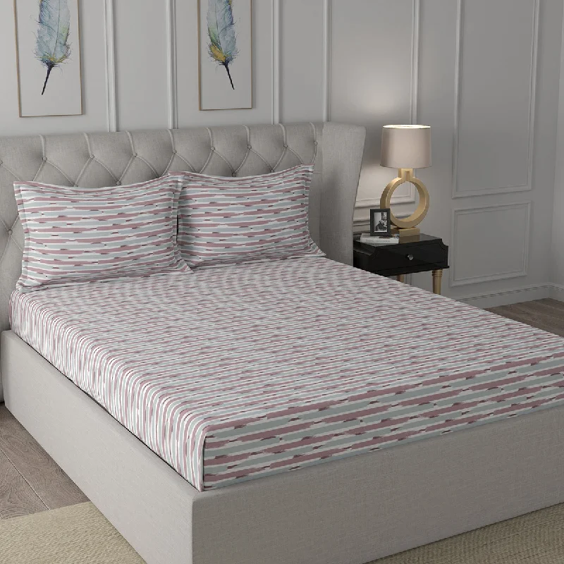 Wrinkle - Free Polyester Sheets for a Low - Maintenance BedBackyard Patio Astra Printed Bed Sheet With 2 Pillow Covers