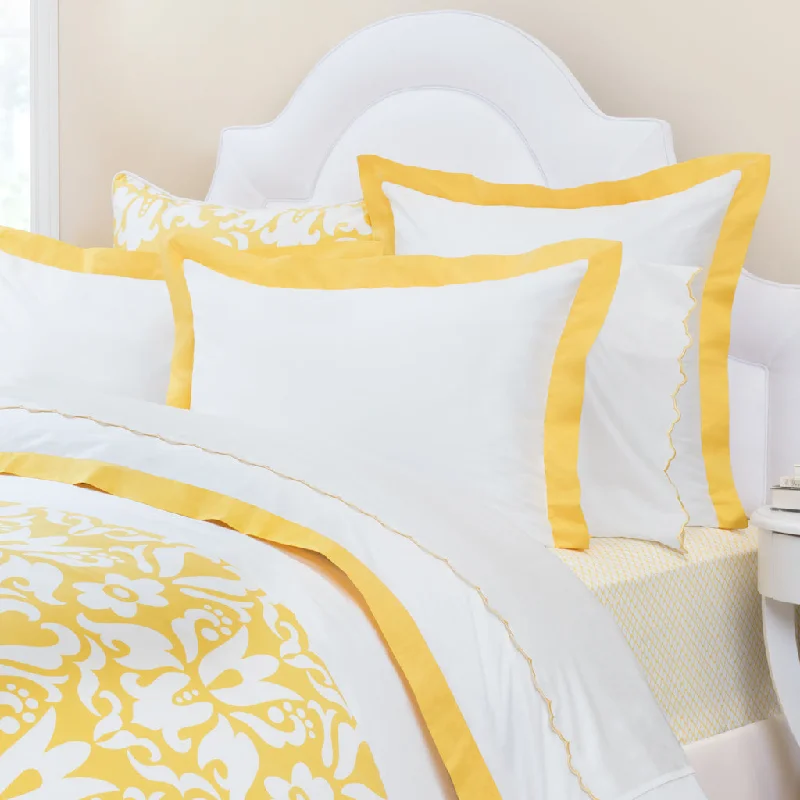 Organic Flannel Sheets for a Natural and Warm SleepThe Linden Yellow Border