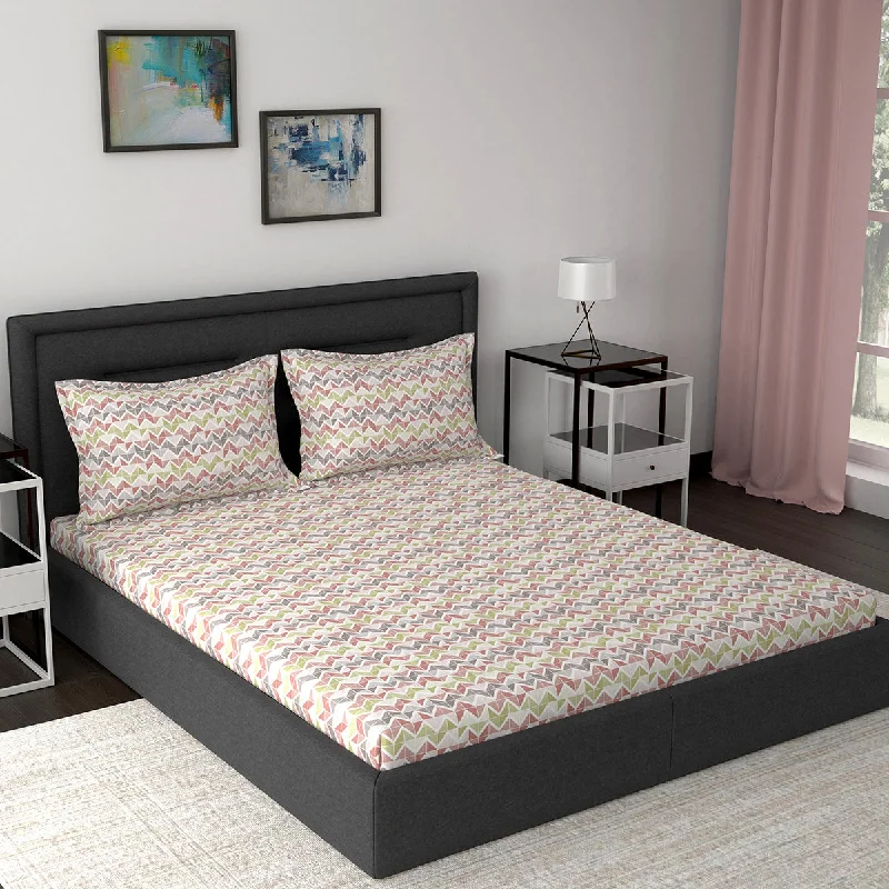 Quilted Cotton Sheets for a Warm and Inviting BedModern Sanctuary Estella Printed 200 TC 100% Cotton Red Bed Sheet