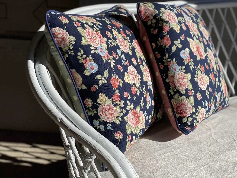 Bolster Pillows for Sofa DecorationCountry Classics - Navy - Pillow Set