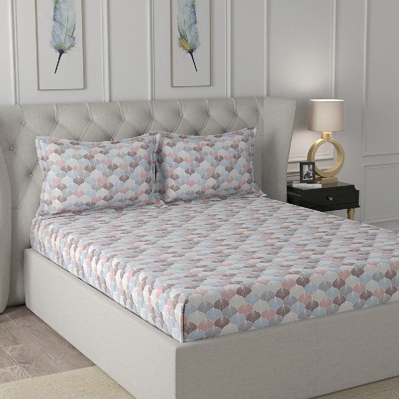 Anti - Pill Microfiber Sheets for a Smooth AppearanceFlorescence Boston Print Pink Fitted Sheet With Pillow Covers