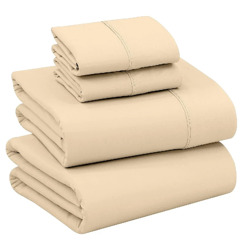 Hypoallergenic Silk Sheets for Sensitive Sleepers100% Cotton Sheets for Full Size Bed - Crispy Cooling Percale Sheets - Breathable & Durable Full Sheet Set