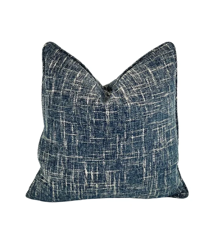 Firm Pillows for Side SleepersDecorative Pillow Cover in Blue Variegated Chenille with Cream - Limited Quantity Firm Pillows for Side SleepersDecorative Pillow Cover in Blue Variegated Chenille with Cream - Limited Quantity