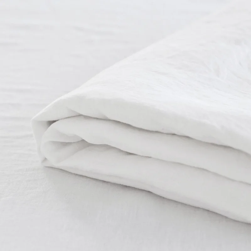 Polyester - Cotton Blend Sheets for Durability and ComfortBrilliant White Linen Fitted Sheet