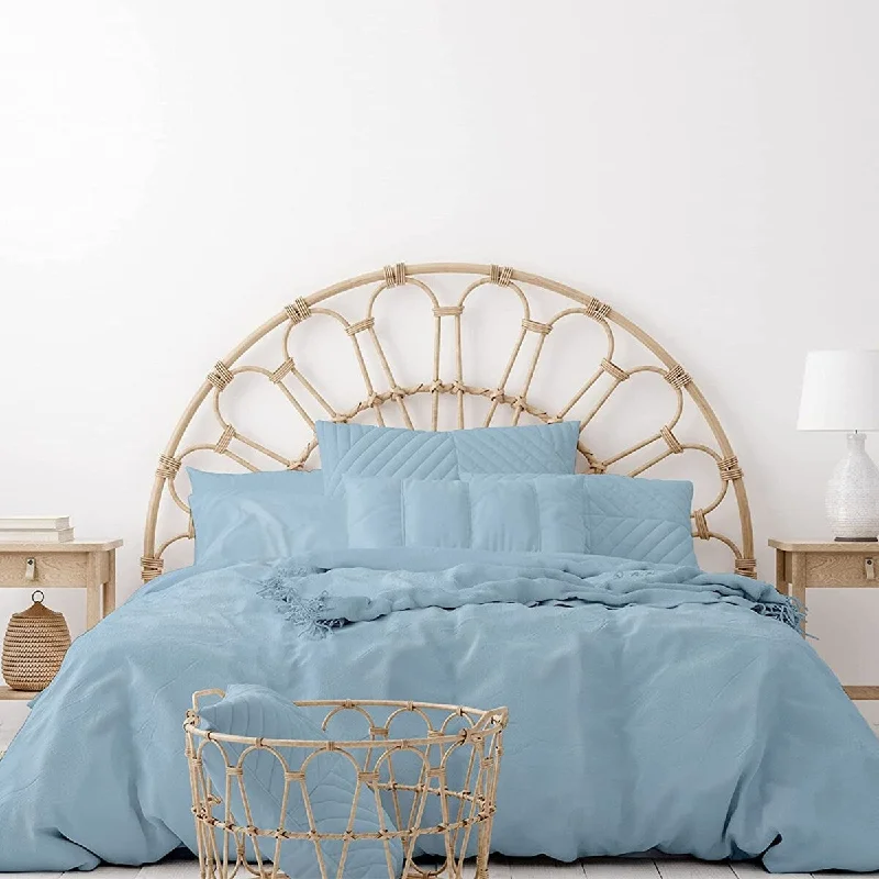 Linen - Cotton Blend Sheets for a Natural and Versatile OptionPacific Cotton Essential Sateen Bed Sheet Set - 300Tc 4-Piece Set -Azure Blue,King