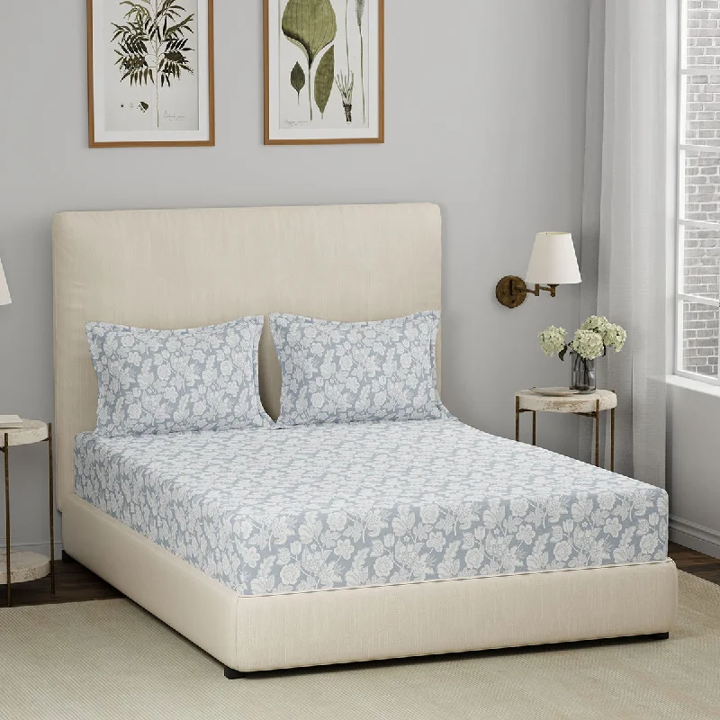 Rayon - Cotton Sheets for a Breathable and Soft BlendEclectic Garden Cordelia 100%Cotton Printed Fitted Sheet With Pillow Case Rayon - Cotton Sheets for a Breathable and Soft BlendEclectic Garden Cordelia 100%Cotton Printed Fitted Sheet With Pillow Case