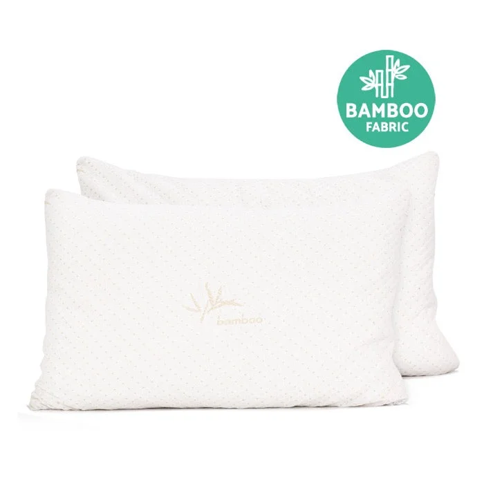 Square Pillows for Modern Home DecorBamboo Memory Foam Pillows  I Set of 2