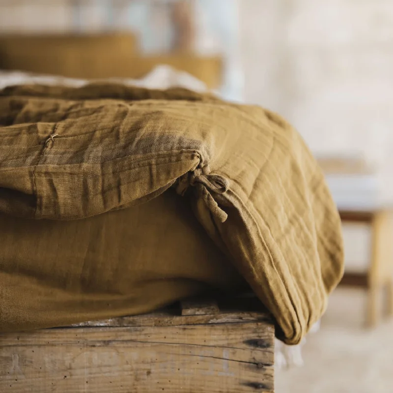 Jersey - Knit Sheets for a Comfortable and Casual BedTop Flat Bed Sheet - DS Double Saloo - S050 Antique Bronze