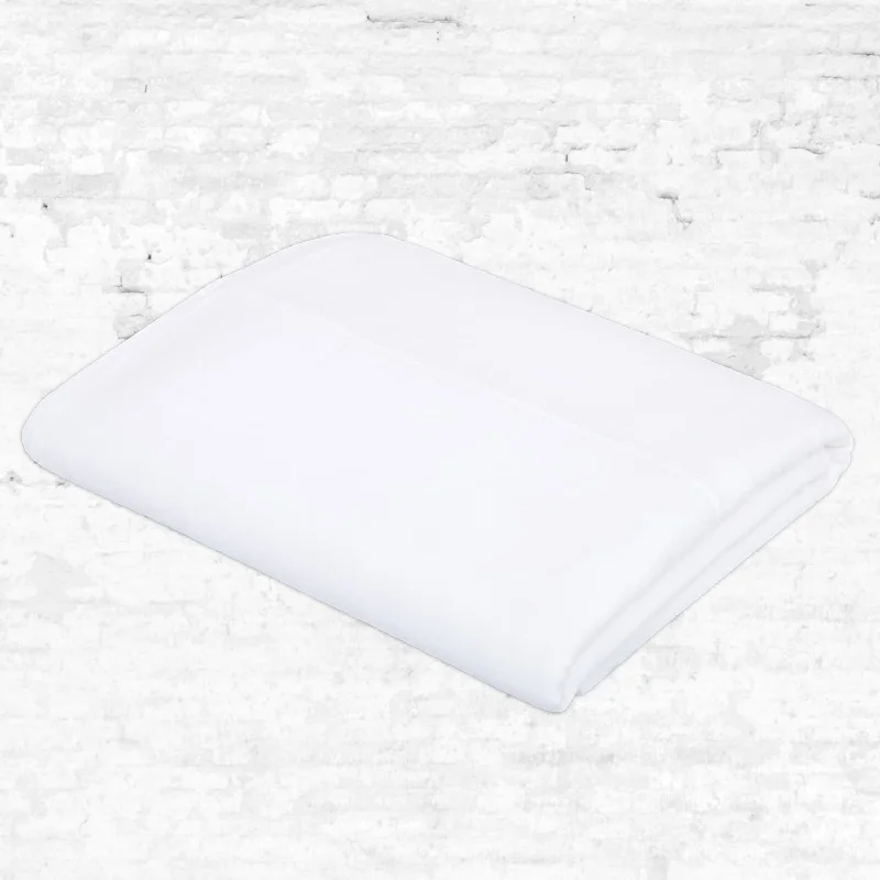 Organic Flannel Sheets for a Natural and Warm SleepTop Flat Bed Sheet - DS Double Saloo - S001 White