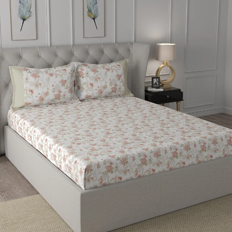 Hypoallergenic Silk Sheets for Sensitive SleepersHermosa Exotic Bouquet Bloomington Red Bed Sheet with Pillow Case