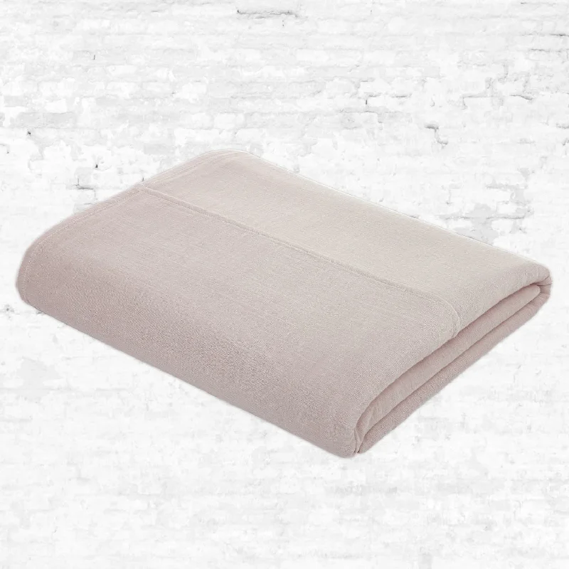 Fitted Sheets with Reinforced Corners for Long - Lasting UseTop Flat Bed Sheet - DS Double Saloo - S018 Powder