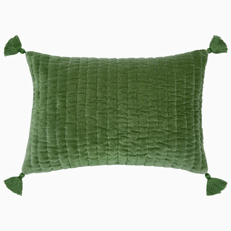 Feather pillows for softness and luxury​ Velvet Moss Kidney Pillow