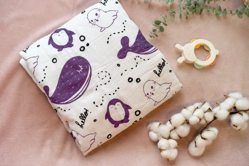 Allergy - friendly sheets for sensitive sleepers​ Organic Cotton Interlock Crib Sheet - Arctic- Animal Collection