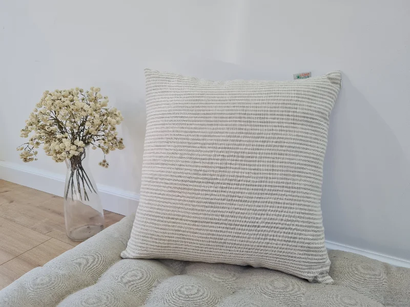 Memory foam boat pillows for water adventures​ Hemp Linen Throw Pillow with Cover Filled HEMP Fiber filler in Natural Linen zipped Cover Throw Decorative Cushion